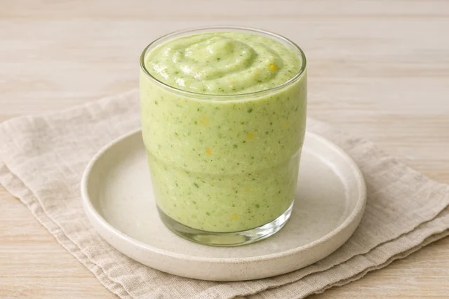 Peach & pea green smoothie