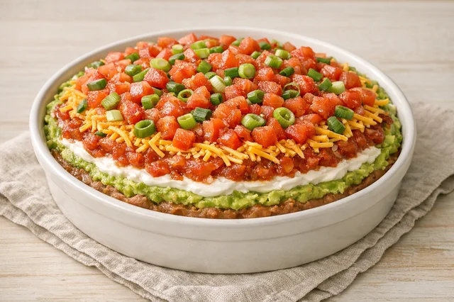 Seven-layer bean dip