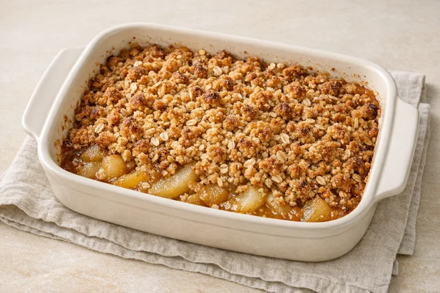 Spiced pear crumble