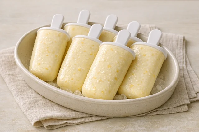 Sweet corn & yogurt frozen pops